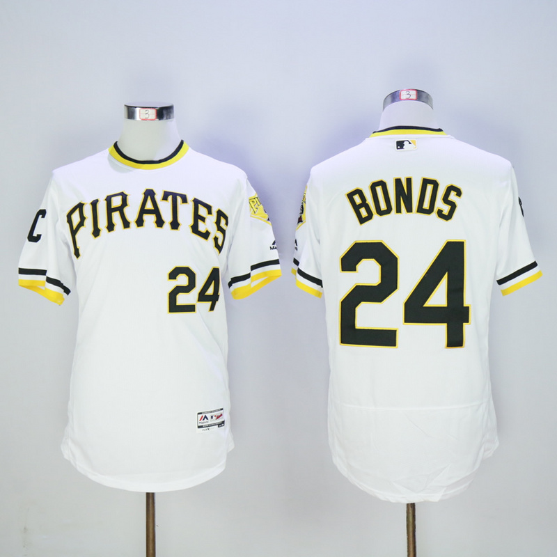Men Pittsburgh Pirates 24 Bonds White Elite MLB Jerseys